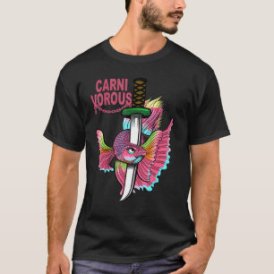 Carnivorous Betta Fish Colourful Design T-Shirt