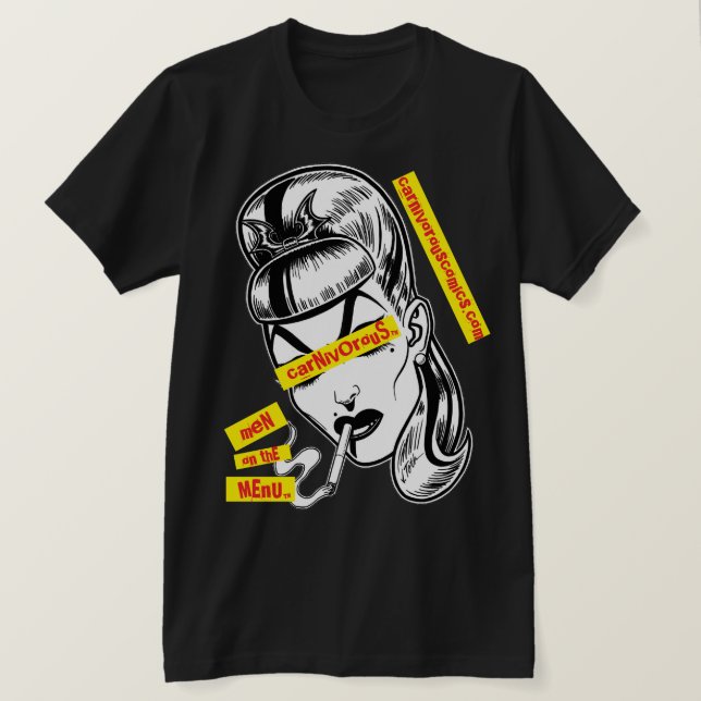 Carnivorous™/Men on the Menu™/Punk T-Shirt (Design Front)