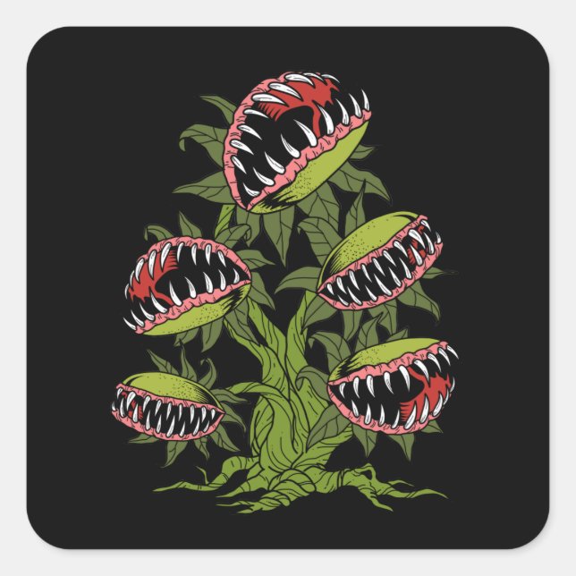 Carnivorous Plant Gifts Monster Venus Fly Trap Square Sticker (Front)