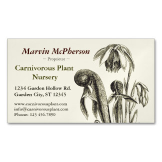 Carnivorous Plant Nursery Magnetic Business Card
