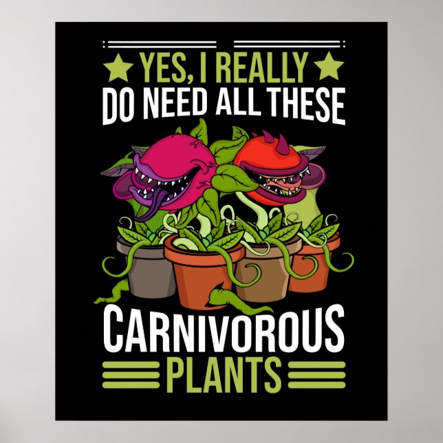 Carnivorous Plants Gift Men Sarracenia Venus Fly Poster (Front)