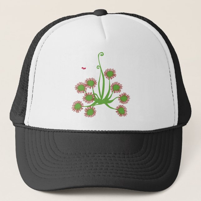 Carnivorous Sundew Plant Trucker Hat (Front)