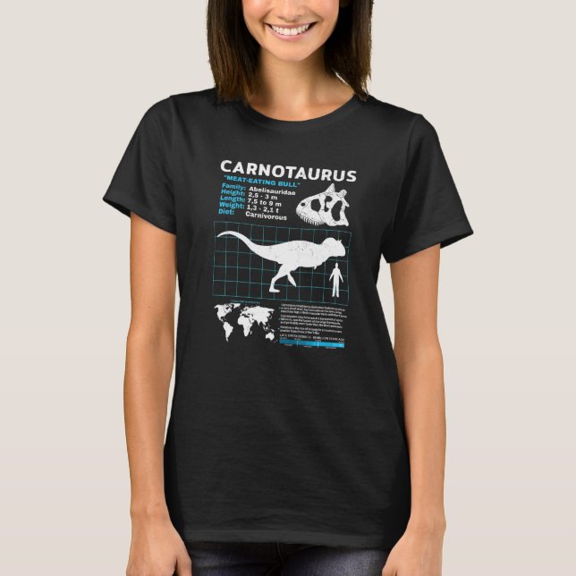 Carnotaurus fact sheet Dinosaur Facts Premium T-Shirt (Front)