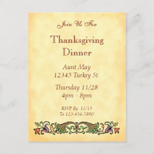 Carnucopia Vintage Thanksgiving Custom Postcard