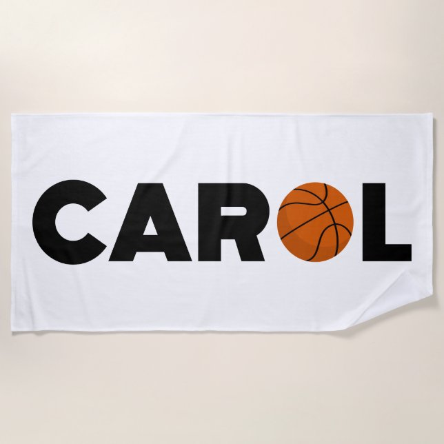 Carol Basketball Beach Towel (Front)