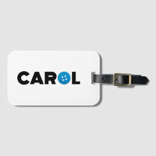 Carol button luggage tag