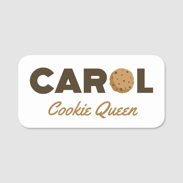 Carol cookie queen name tag (Front)