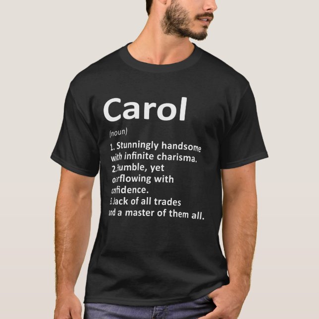 Carol Definition Personalised Name Funny Birthday  T-Shirt (Front)