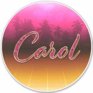 Carol First Name golden pink sticker