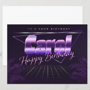 Carol Name First Name pura retro card Birthday