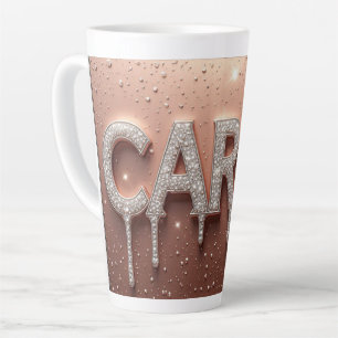 Carol Name in Dripping Gold Latte Mug