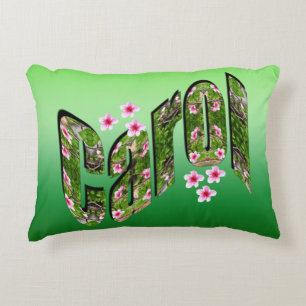 Carol Name Logo Made From Blossom Tree, Decorative Cushion