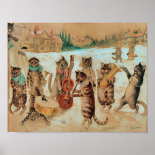 Carol Singing 1925 Louis Wain Wall Art