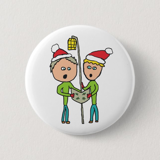 Carol Singing 6 Cm Round Badge (Front)