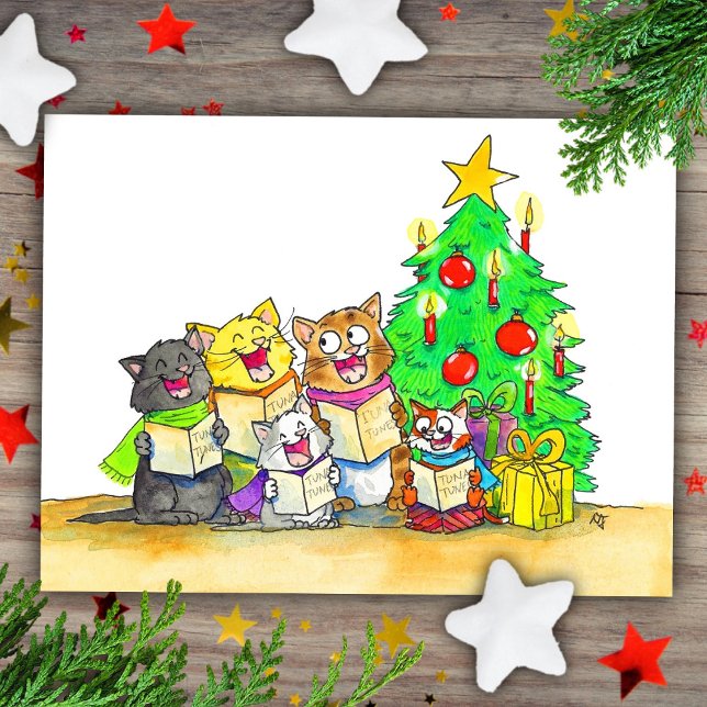 Carol Singing Cats  Postcard (Creator Uploaded)