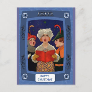 Carol singing - Silent night traditional Xmas card