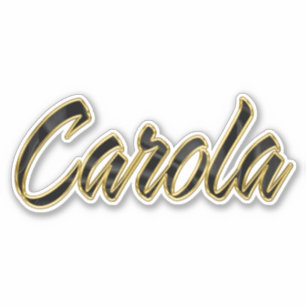 Carola black gold lettering Sticker
