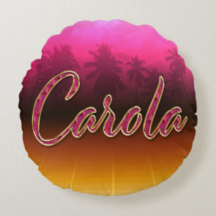 Carola First Name Golden pink cushion