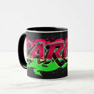 Carola First name Name Graffiti red green Tasse Mug