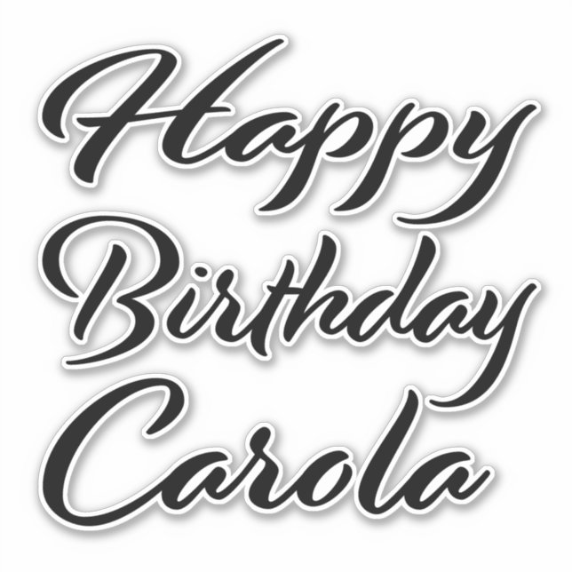 Carola name first name black Sticker birthday (Front)