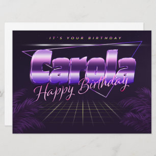 Carola Name First Name pura retro card Birthday