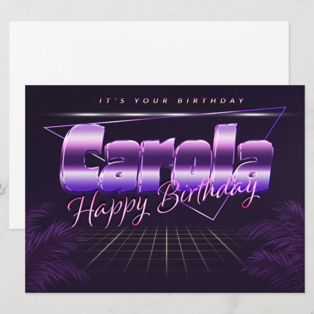 Carola Name First Name pura retro card Birthday (Front/Back)
