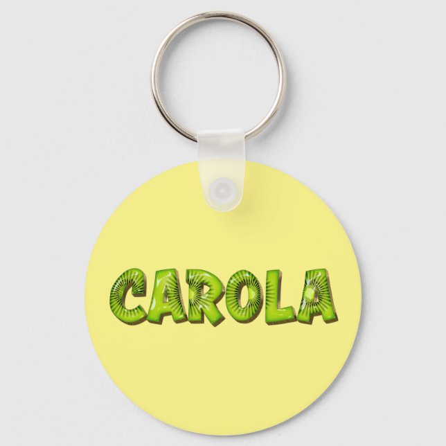 Carola Name Kiwi Design Keychain (Front)