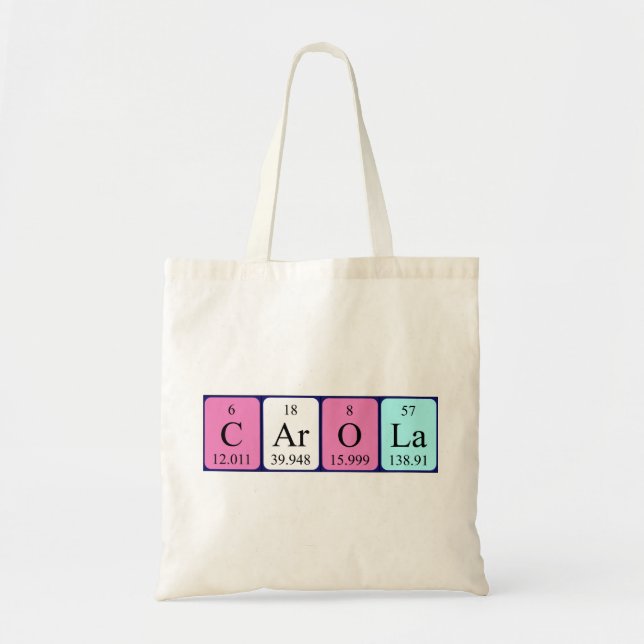 Carola periodic table name tote bag (Front)
