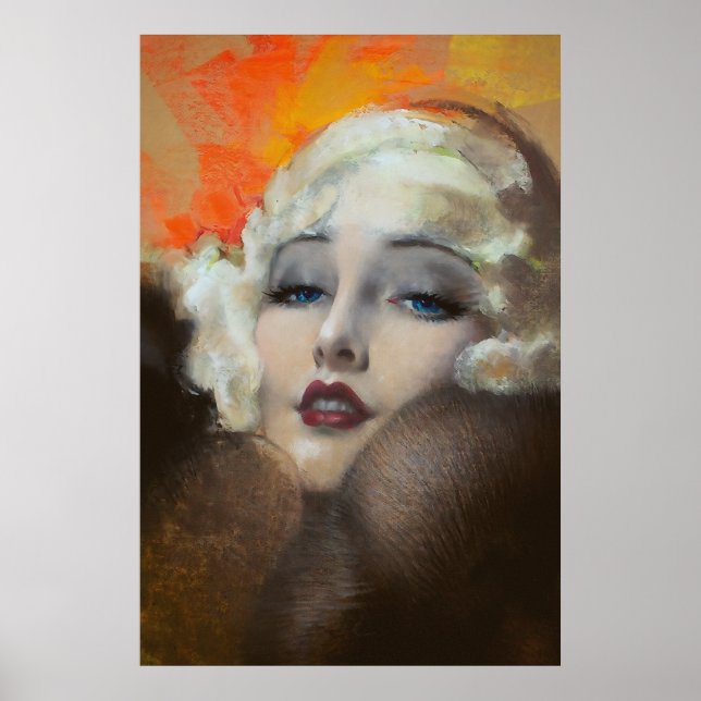 Carole Lombard Portrait  Art Deco  Poster (Front)