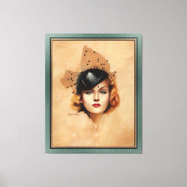 Carole Lombard Portrait by Charles Gates Sheldon Canvas Print (Front)