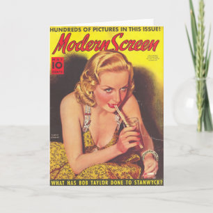 Carole Lombard & Soda Magazine Cover Card