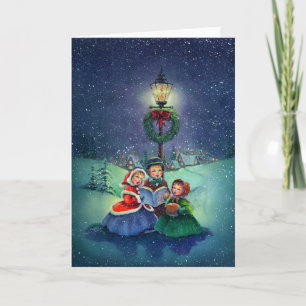CAROLERS by SHARON SHARPE Holiday Card
