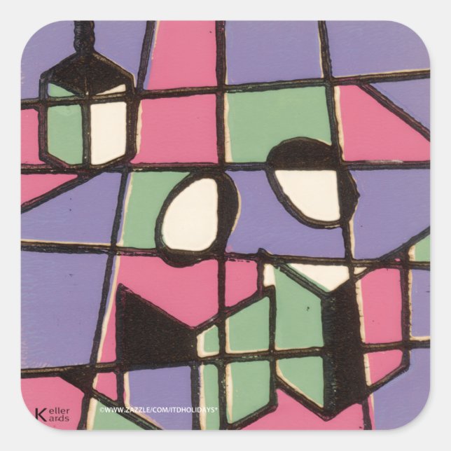 Carolers Square Sticker (Front)