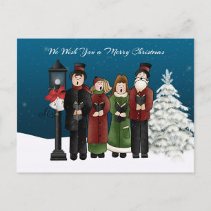 Carolers Winter Scene Holiday Postcard