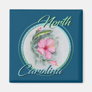 Carolina Anole & Hibiscus Magnet