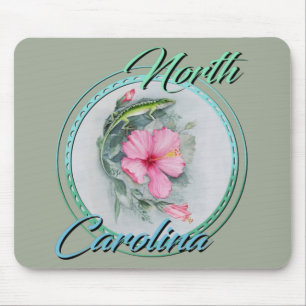 Carolina Anole & Hibiscus Mouse Mat