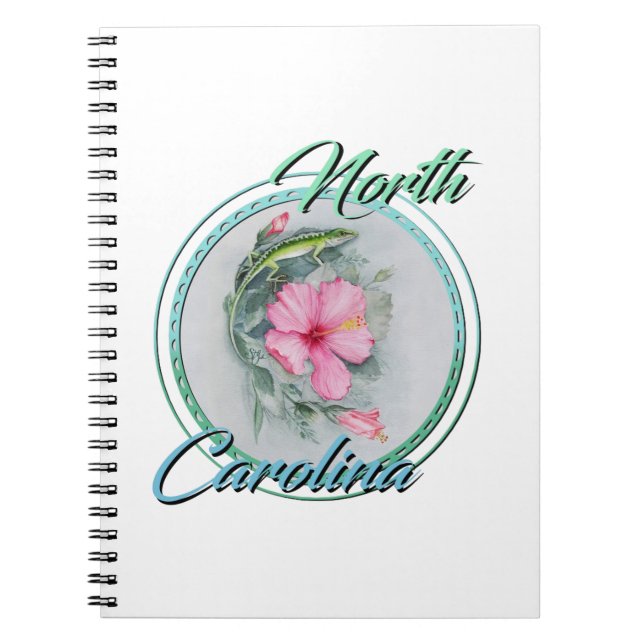 Carolina Anole & Hibiscus Notebook (Front)