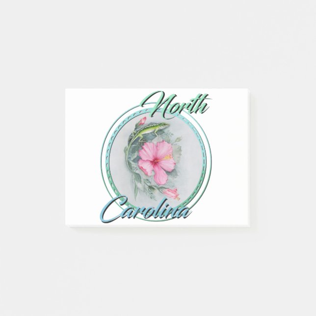 Carolina Anole & Hibiscus Post-it Notes (Front)