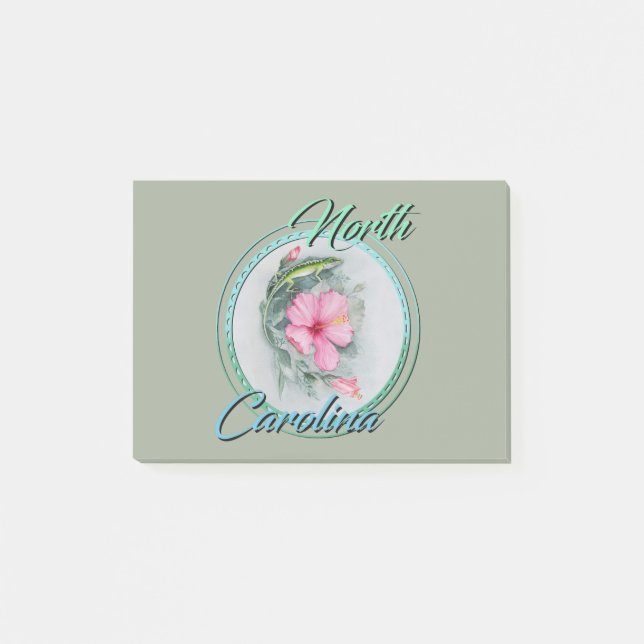 Carolina Anole & Hibiscus Post-it Notes (Front)