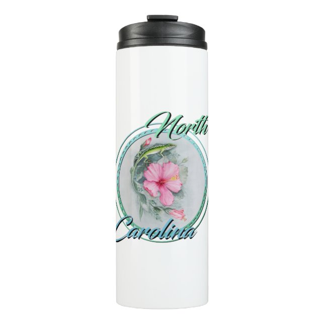 Carolina Anole & Hibiscus Thermal Tumbler (Front)