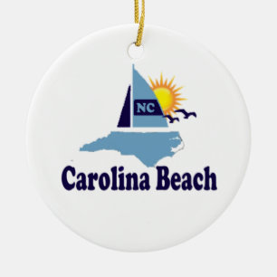 Carolina Beach. Ceramic Tree Decoration