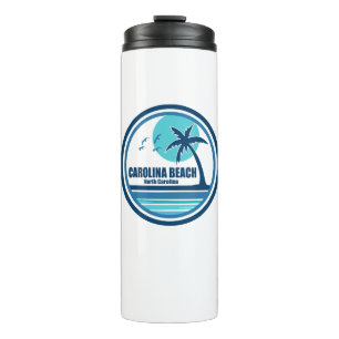 Carolina Beach North Carolina Palm Tree Birds Thermal Tumbler
