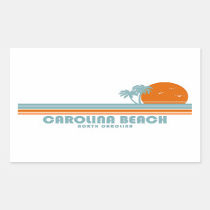 Carolina Beach North Carolina Sun Palm Trees Rectangular Sticker