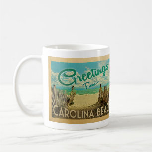Carolina Beach Vintage Travel Coffee Mug