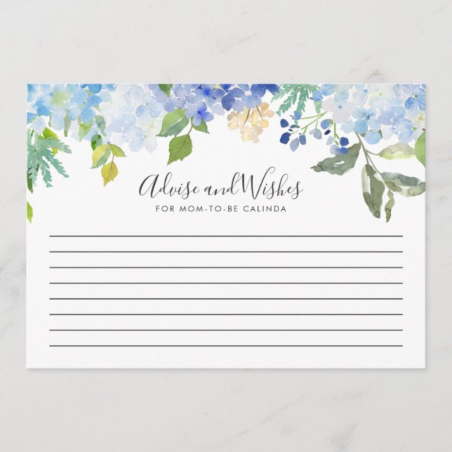 Carolina Bloom | Baby Shower | advice and wishes (Front)