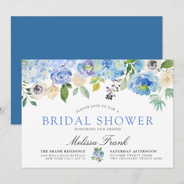Carolina Bloom | Bridal Shower Invitation (Front/Back)