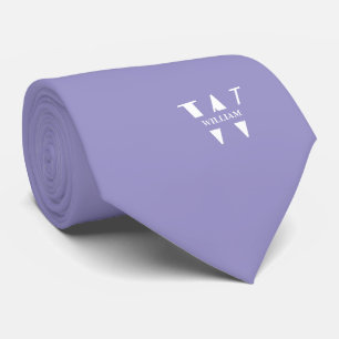 Carolina Blue Colour Elegant Monogram + Name Tie