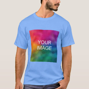 Carolina Blue Colour Template Custom Add Photo T-Shirt