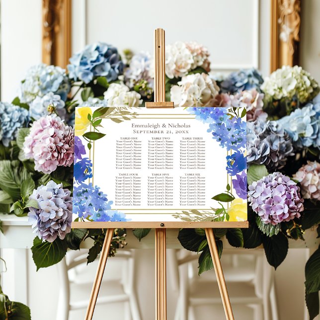 Carolina Blue Floral Bordered Seating Chart (Creator Uploaded)