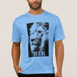 Carolina Blue King Mens Sport-Tek Competitor Lion T-Shirt<br><div class="desc">Trendy Elegant Modern Carolina Blue Pop Art Lion Head Template Add Your Own Text Men's Sport-Tek Competitor T-Shirt.</div>